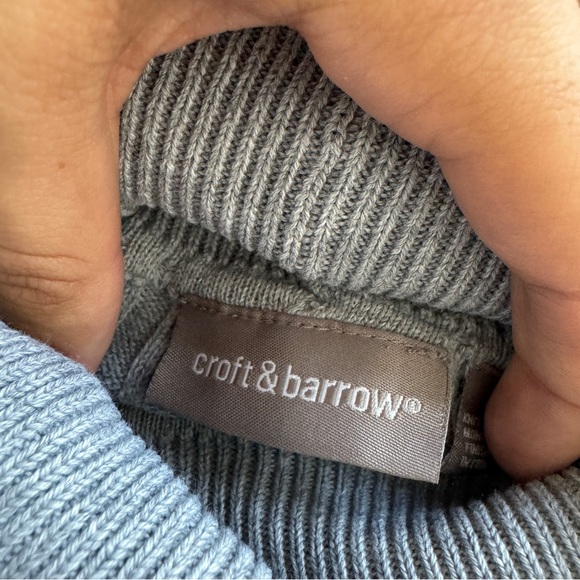 Croft & Barrow Grey Ribbed Turtleneck Long sleeve Pullover - Picture 3 of 6